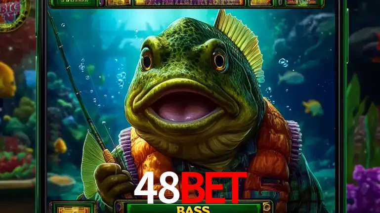 Personagem de peixe pescador do popular jogo de slot com tema de pescaria, uma das emocionantes opções de caça-níqueis para jogar e ganhar no cassino 48bet.